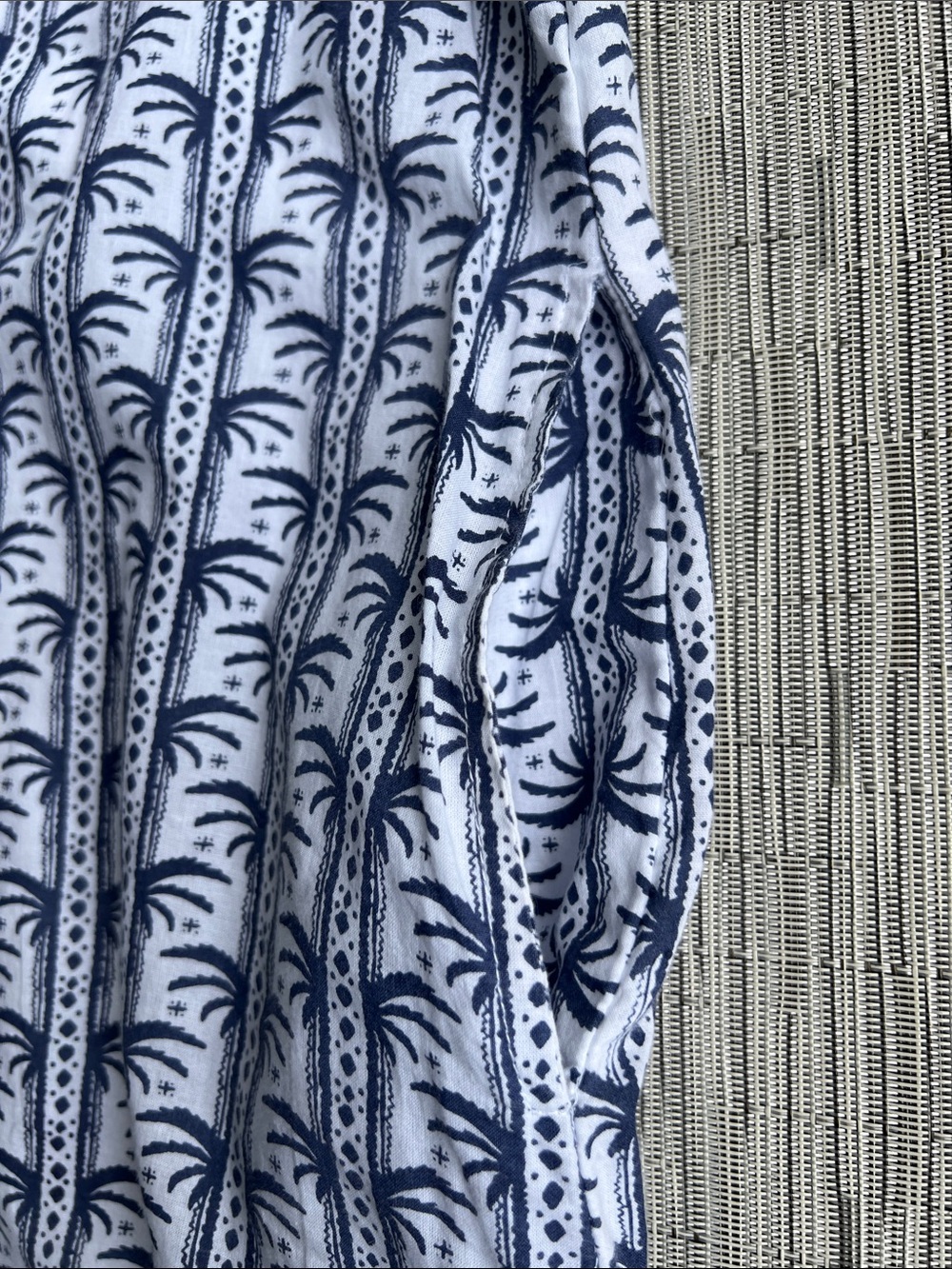 Emily McCarthy Poppy Dress Navy & White Palm Tree Pattern Mini Dress with Collar - Picture 4 of 9